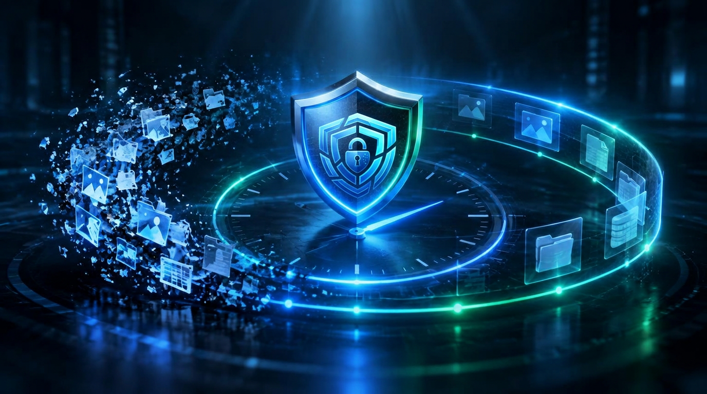 Escudo digital acompanhado por um ciclo contínuo de proteção